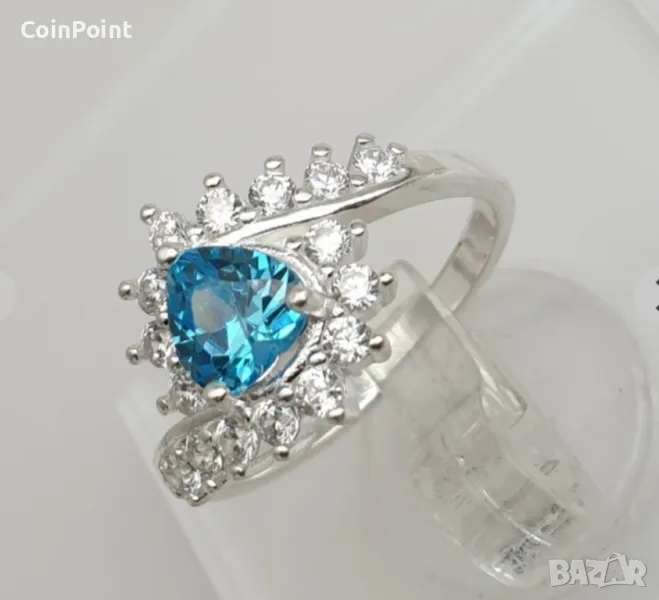 Сребърен пръстен 💍 с натурален Топаз, снимка 1