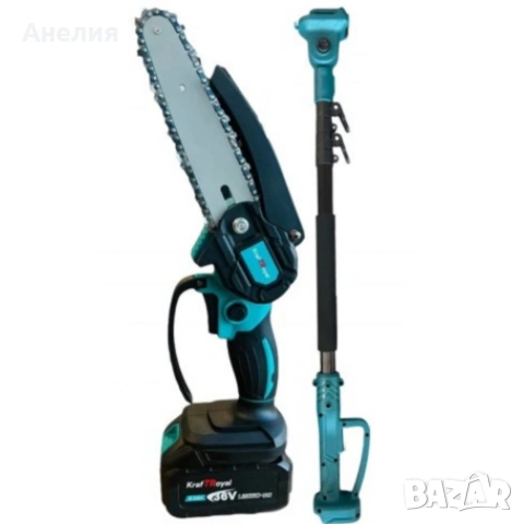 Комплект 3 в 1 от акумулаторна лозарска ножица, акумулаторен мини верижен трион и телескопичен прът, снимка 7 - Други инструменти - 53338186