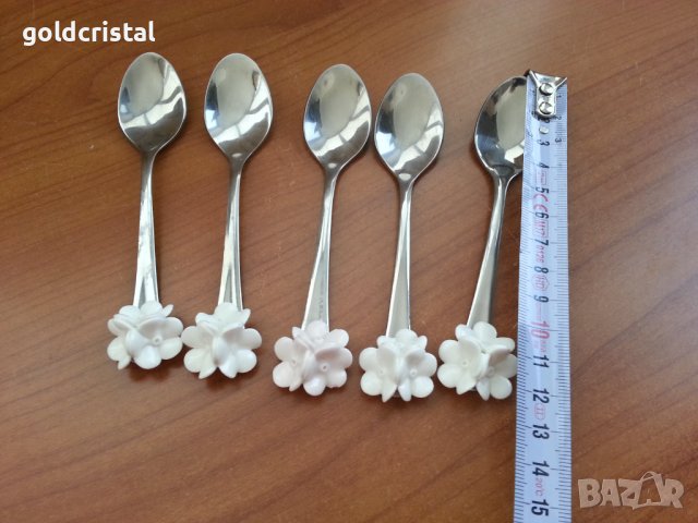  лъжички за кафе с порцелан , снимка 2 - Антикварни и старинни предмети - 40144888