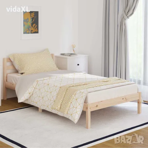 vidaXL Рамка за легло, бор масив, 100х200 см, снимка 2 - Спални и легла - 56148065