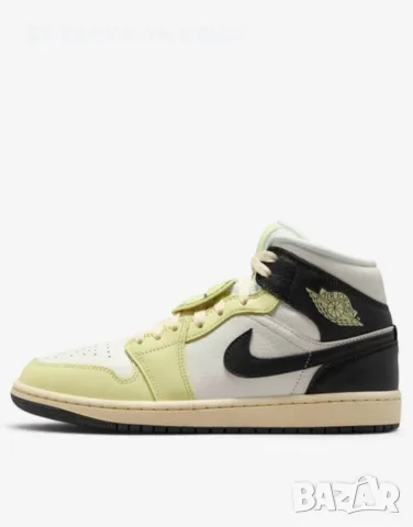 NIKE Air Jordan 1 Mid SE White/Yellow Дамски Маратонки👟Дамски Спортни Обувки Код P3009, снимка 3 - Маратонки - 56058759