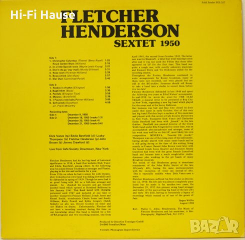 Fletcher Henderson-sextet 1950, снимка 2 - Грамофонни плочи - 35063084