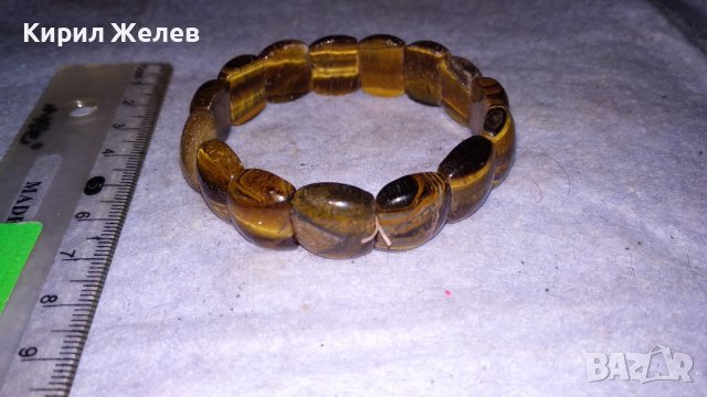 СТИЛНА ФЕШЪН АРТ ХЕНД МЕЙД РАЗТЕГАТЕЛНА ЛАСТИЧНА ГРИВНА от ТИГРОВО ОКО КАМЪНИ 34314, снимка 4 - Гривни - 38949679