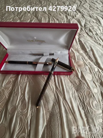 Sheaffer комплект писалка 14К перо и химикалка, снимка 5 - Колекции - 55929368