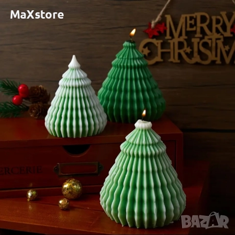 3D 2 размера Елха оригами Силиконов молд форма за свещи гипс сапун смола фондан , снимка 2 - Форми - 52107171