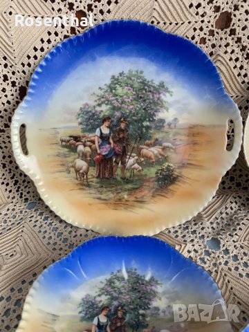Антикварен десертен сервиз с пасторални картини, снимка 14 - Сервизи - 34087439