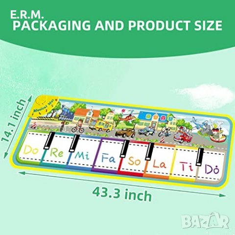 Музикално килимче пиано подложка музикална клавиатура танцова площадка, снимка 4 - Музикални играчки - 37801291