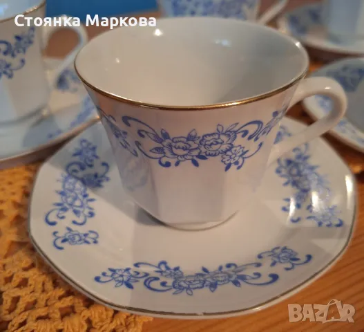 фин и красив порцеланов сервиз в синьо, снимка 7 - Сервизи - 49712456