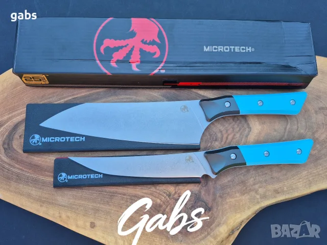 Нож с фиксирано острие Microtech Santoku 3100B/3200B ,Bohler M390 фултанг, снимка 4 - Ножове - 56209525