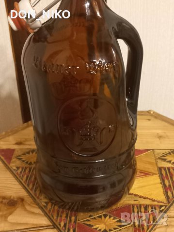 Немско шише от Бира 1л.Кафяво стъкло, снимка 3 - Антикварни и старинни предмети - 39643823
