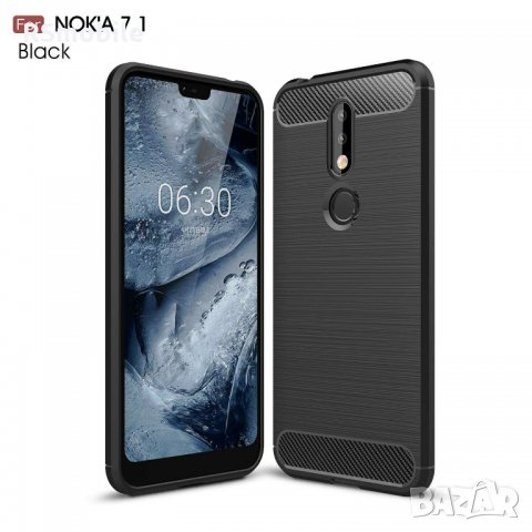 Nokia 7.1 - Удароустойчив Кейс Гръб CARBON, снимка 1