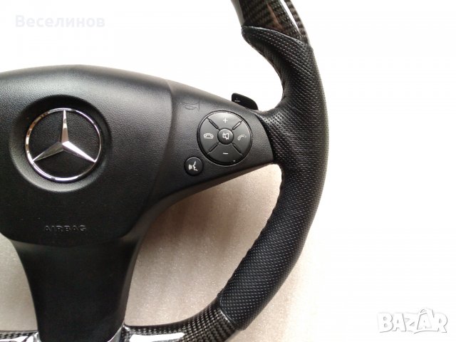 Mercedes W204 W212 C207 E C Мерцедес Спортен Оригинален волан КАРБОН карбонов с еърбег Airbag Carbon, снимка 7 - Части - 39896906