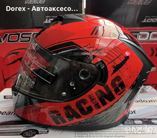 Каска LVS за мотор, скутер, ATV - черно-червена - М и L, снимка 3 - Аксесоари и консумативи - 54184735