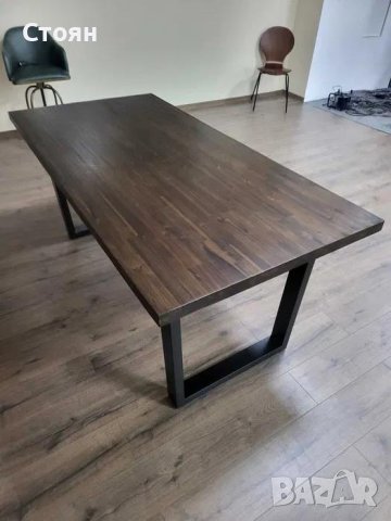 ПРОМОЦИЯ!!! Масивна дървена трапезна маса от тъмно дърво, снимка 10 - Маси - 42599880