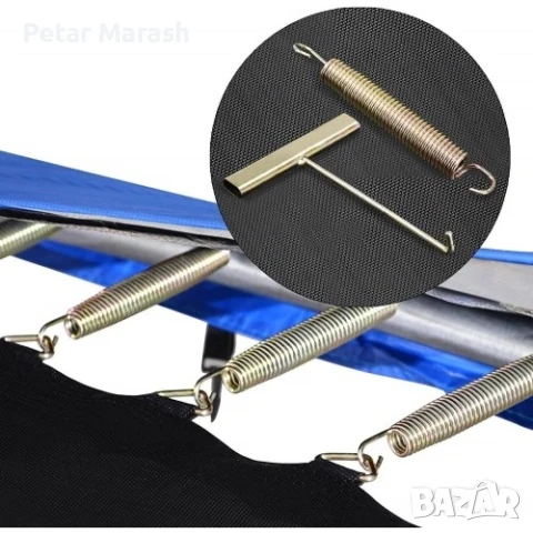 Детски батут с мрежа 244см с ПДОАРЪΚ LED Лампички – Подсилена конструкция и UV защита, снимка 11 - Други - 50985707