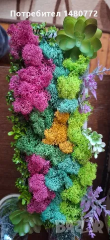 Цветна градинка със скандинавски мъх, снимка 5 - Декорация за дома - 47933132