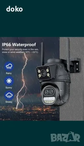 Wifi камера с три обектива и ZOOM, снимка 2 - IP камери - 49866665