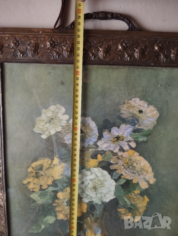 Стара картина-цветя, снимка 6 - Картини - 44569036