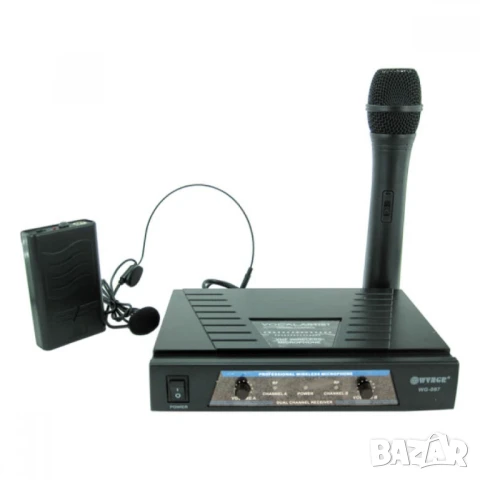 Комплект Професионален безжичен микрофон + микрофон диадема WG-007