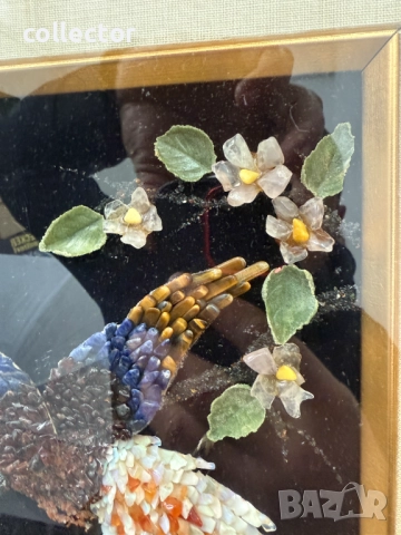 Ръчно изработена картина / музайка от полускъпоценни камъни. №7546, снимка 5 - Антикварни и старинни предмети - 52219975