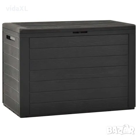 vidaXL Градински сандък за съхранение, антрацит, 78x44x55 см