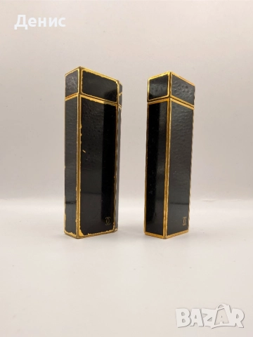 🟨 Две винтидж запалки Cartier – черен лак и позлата (Франция), снимка 4 - Антикварни и старинни предмети - 52847428