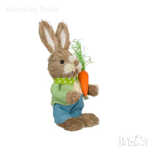 Великденски декоративен Заек Mercado Trade, Зелена жилетка, 32см., снимка 2 - Декорация за дома - 44471945