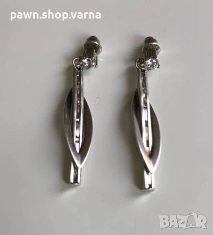 Нови сребърни обеци с фианити – проба 925, снимка 5 - Обеци - 50925617