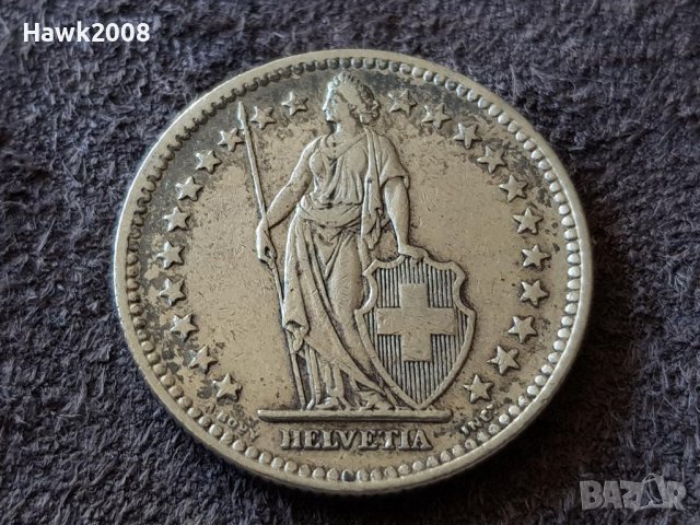 2 франка 1944 Швейцария СРЕБЪРНИ сребърна монета сребро, снимка 2 - Нумизматика и бонистика - 39975286
