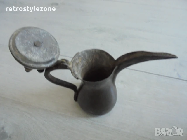 № 8205 Стар месингов съд – ориенталска кана “Далла” , снимка 3 - Антикварни и старинни предмети - 51345952