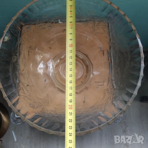 стара стъклена купа,фруктиера, снимка 4 - Антикварни и старинни предмети - 38360048