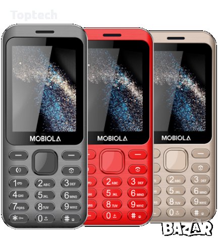 Мобилен телефон Mobiola MB3200i Сив, червен и златен, снимка 1 - Телефони с две сим карти - 30170102