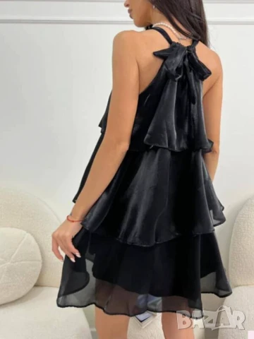 Елегантна рокля от шифон в 3 цвята, снимка 4 - Рокли - 50665454