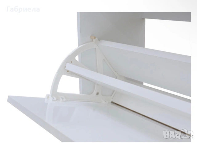 ШКАФ ЗА ОБУВКИ С 3 ВРАТИ БЯЛ ГЛАНЦ 64X26X121 , снимка 2 - Шкафове - 53137200