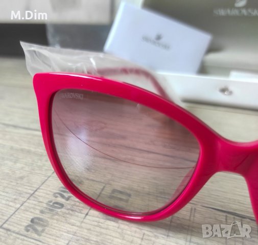 Swarovski нови дамски луксозни слънчеви очила с кристилни елементи червени , снимка 7 - Слънчеви и диоптрични очила - 33545942