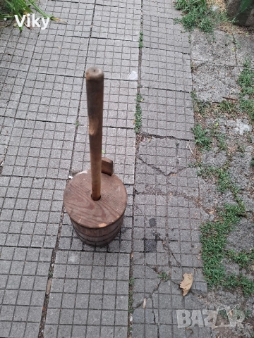 стара дървена бучка за биене на мляко за масло, снимка 6 - Антикварни и старинни предмети - 51586924
