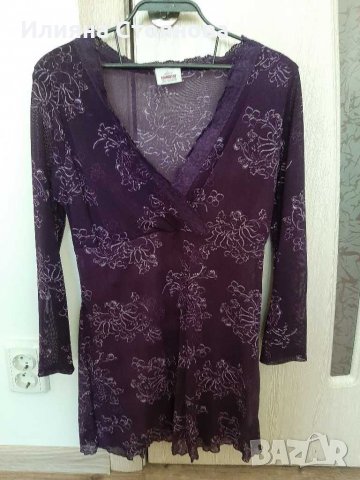 Лилава туника блуза ефирна , снимка 3 - Туники - 29850940