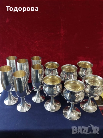 Среърни чаши и кана сребро 800 проба,сребърна чаша,сребърна кана,сребърни прибори., снимка 9 - Чаши - 52124829