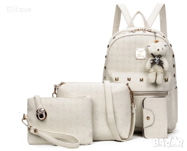 Комплект раница и 3 чантички / Цвят: Черен, снимка 9 - Чанти - 52895133