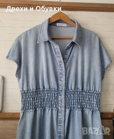 Дълга дънкова рокля с джобове FLOREZ , снимка 8 - Рокли - 54318857