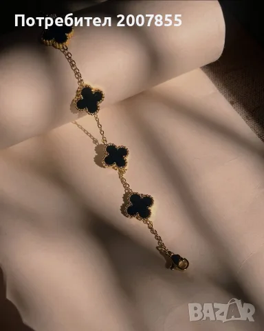 Златен черен комплект Van cleef , снимка 5 - Бижутерийни комплекти - 56357040