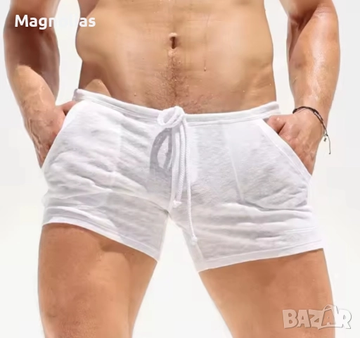 Секси прозрачни тънки шорти за мъже, плажни ежедневни дишащи, снимка 7 - Бельо - 52923171