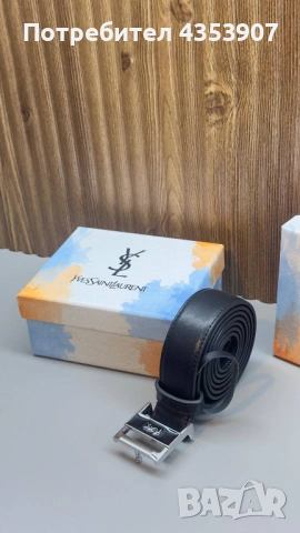 YSL - Yves Saint Laurent дамски колан естествена кожа+кутия, снимка 2 - Колани - 53231489