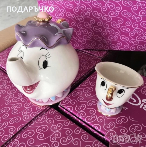 Сет „Красавицата и Звяра“– чайник Мисис Потс и чаша Чип