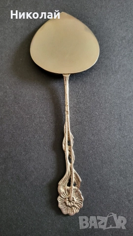 Красива Сребърна шпатула с множество маркировки , снимка 3 - Антикварни и старинни предмети - 52997139