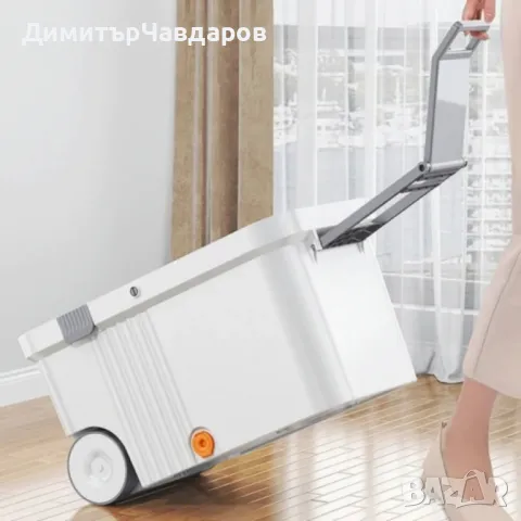 Въртящ се на 360° моп комплект, с центробежна кофа, неръждаема стомана, снимка 7 - Мопове, кофи, четки и метли - 49770169