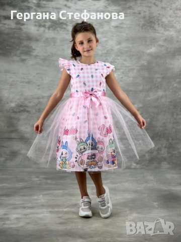 Рокля Лабубу Размери-5г.6г.7г.8г.9г.10г. Цена-44лв, снимка 6 - Детски рокли и поли - 51529523