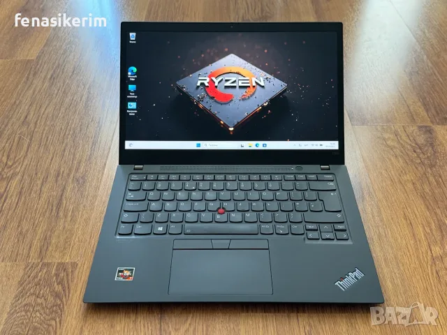 14' Full HD+ Ryzen 7 PRO 6850u Lenovo ThinkPad T14s Gen 3 32GB LPDDR5/512GB NVMe/Radeon 680M/Бат 10ч, снимка 2 - Лаптопи за работа - 56016106