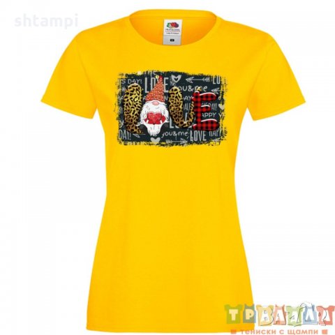 Дамска тениска Свети Валентин Valentines Day Gnome Love, снимка 3 - Тениски - 35546797