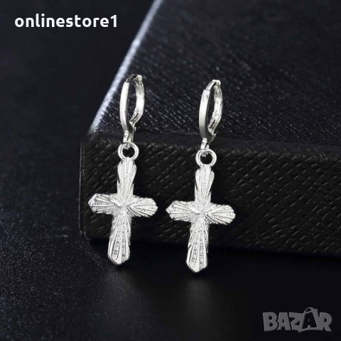 Обеци Кръстове - BH341  , снимка 2 - Обеци - 32173215